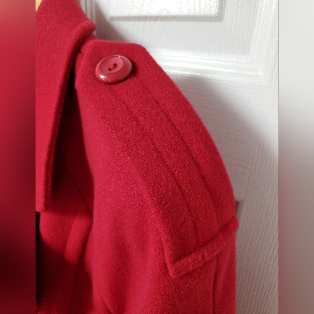 Marks & Spencer Bold Red Pea Coat LIKE NEW - Picture 13 of 13